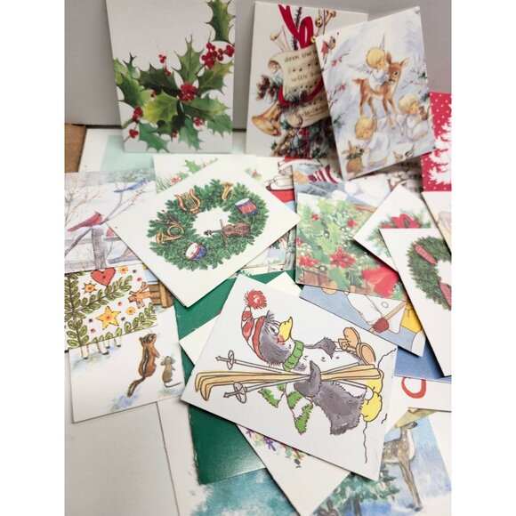 Lot of 58 Vintage Kristin Elliott Christmas Greeting Cards 3.25"x2.5" Holiday - Picture 4 of 9